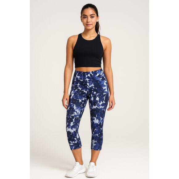 NWT - Fabletics Salar Printed Powerform Crop Leggings - Small - Picture 1 of 11
